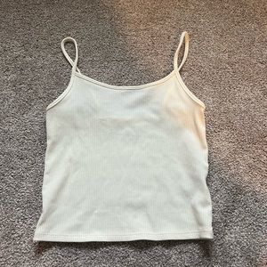 Cream cropped tank top